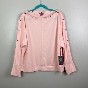 NWT Vince Camuto | Snap Trim Dolman Sleeve Sweater Ballet Dust M